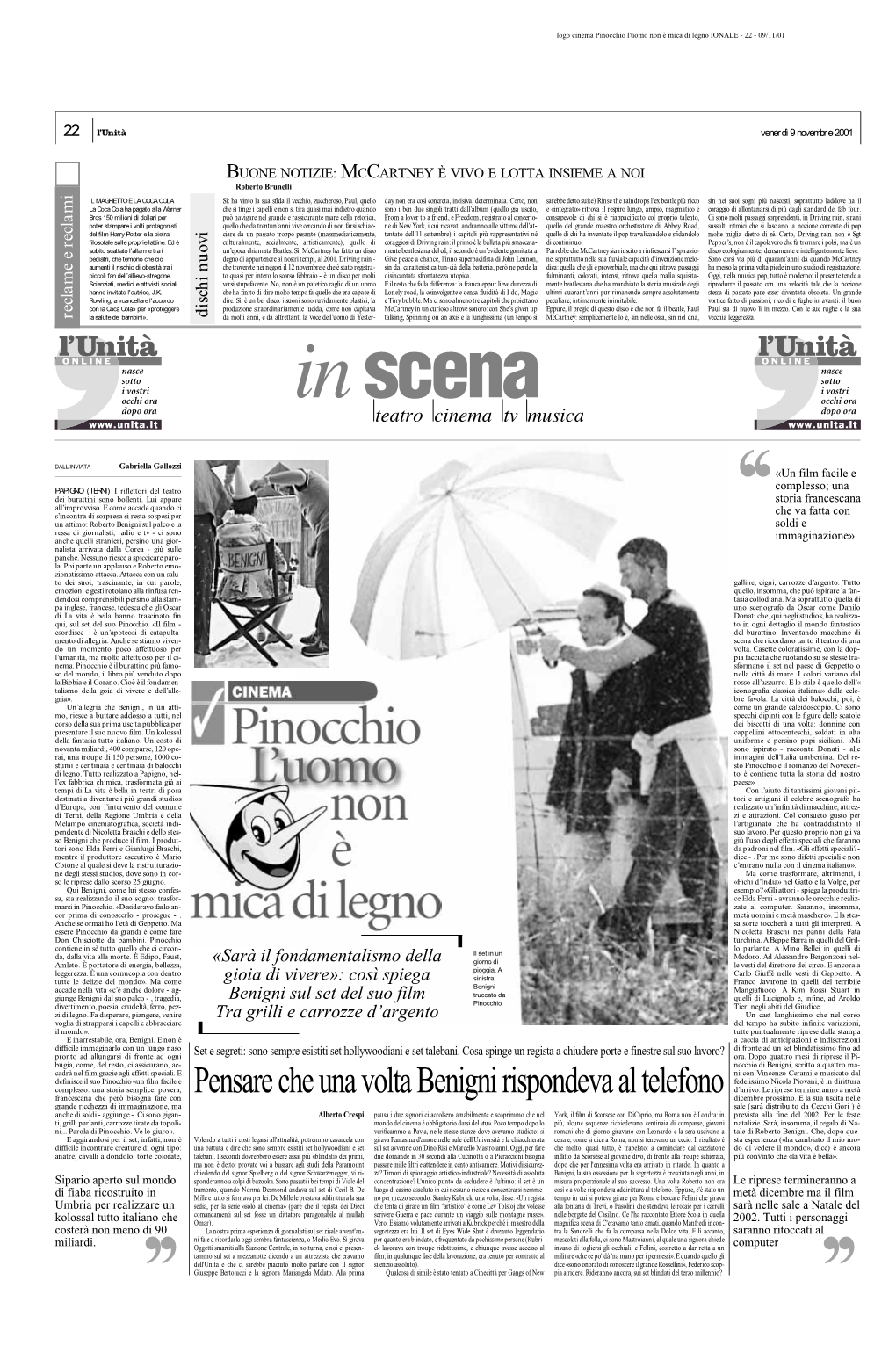 Page 1 Logo Cinema Pinocchio L'uomo Non È Mica Di Legno IONALE