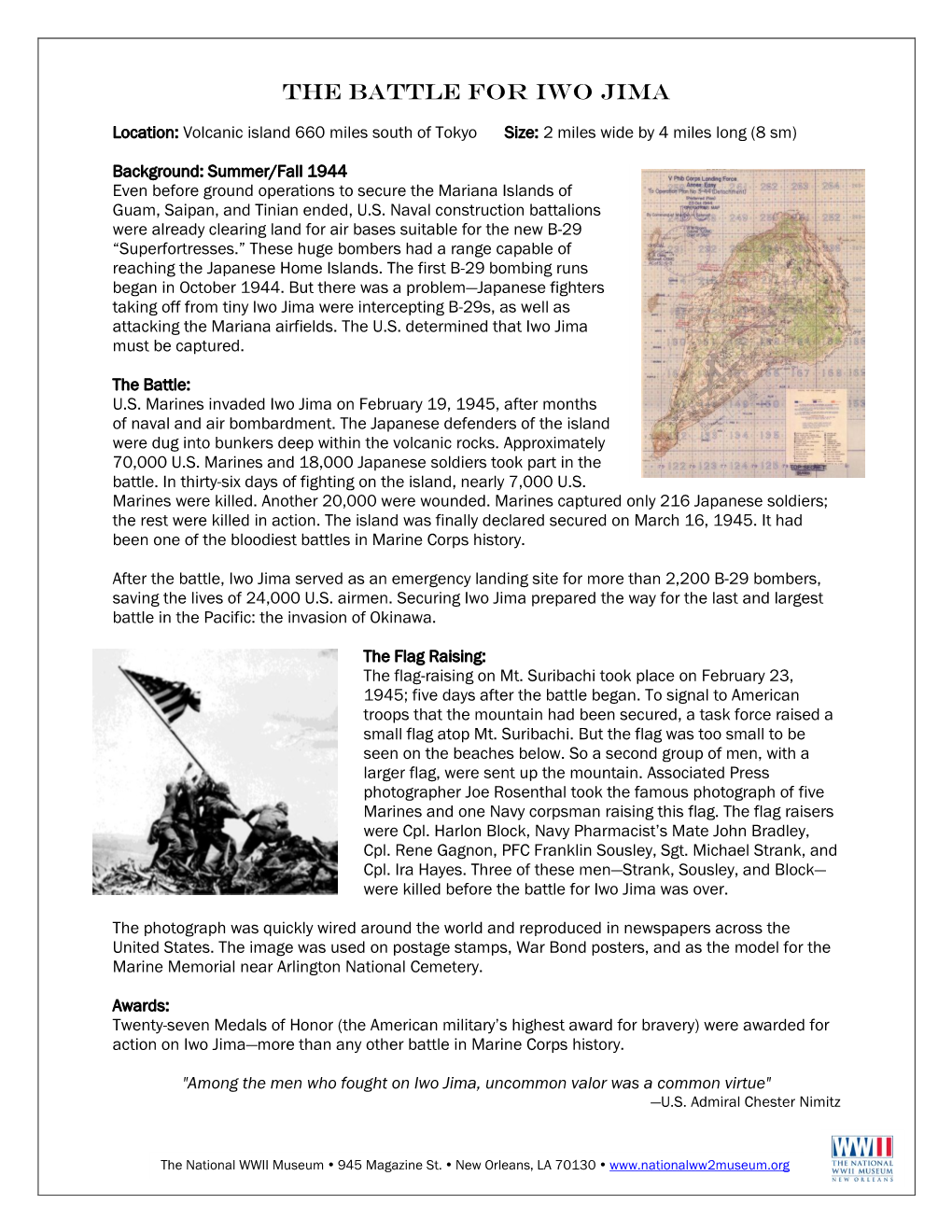 Iwo Jima Fact Sheet