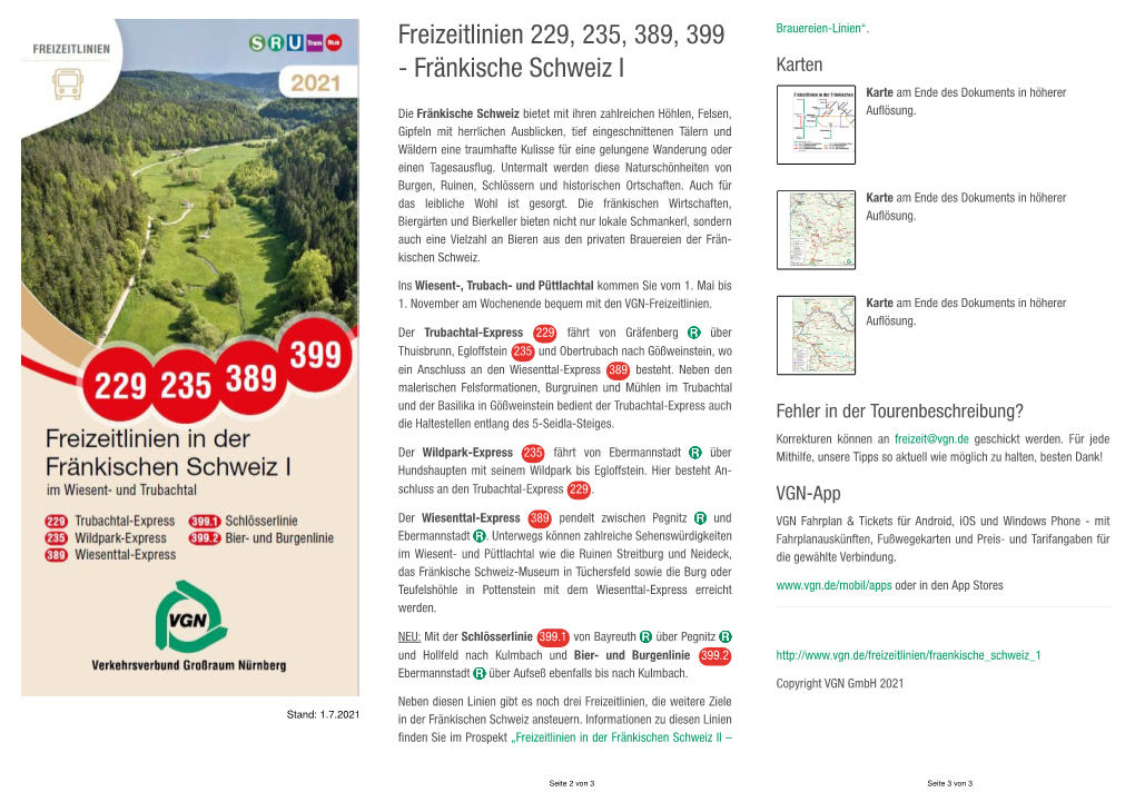 Freizeitlinien 229, 235, 389, 399 Brauereien-Linien“