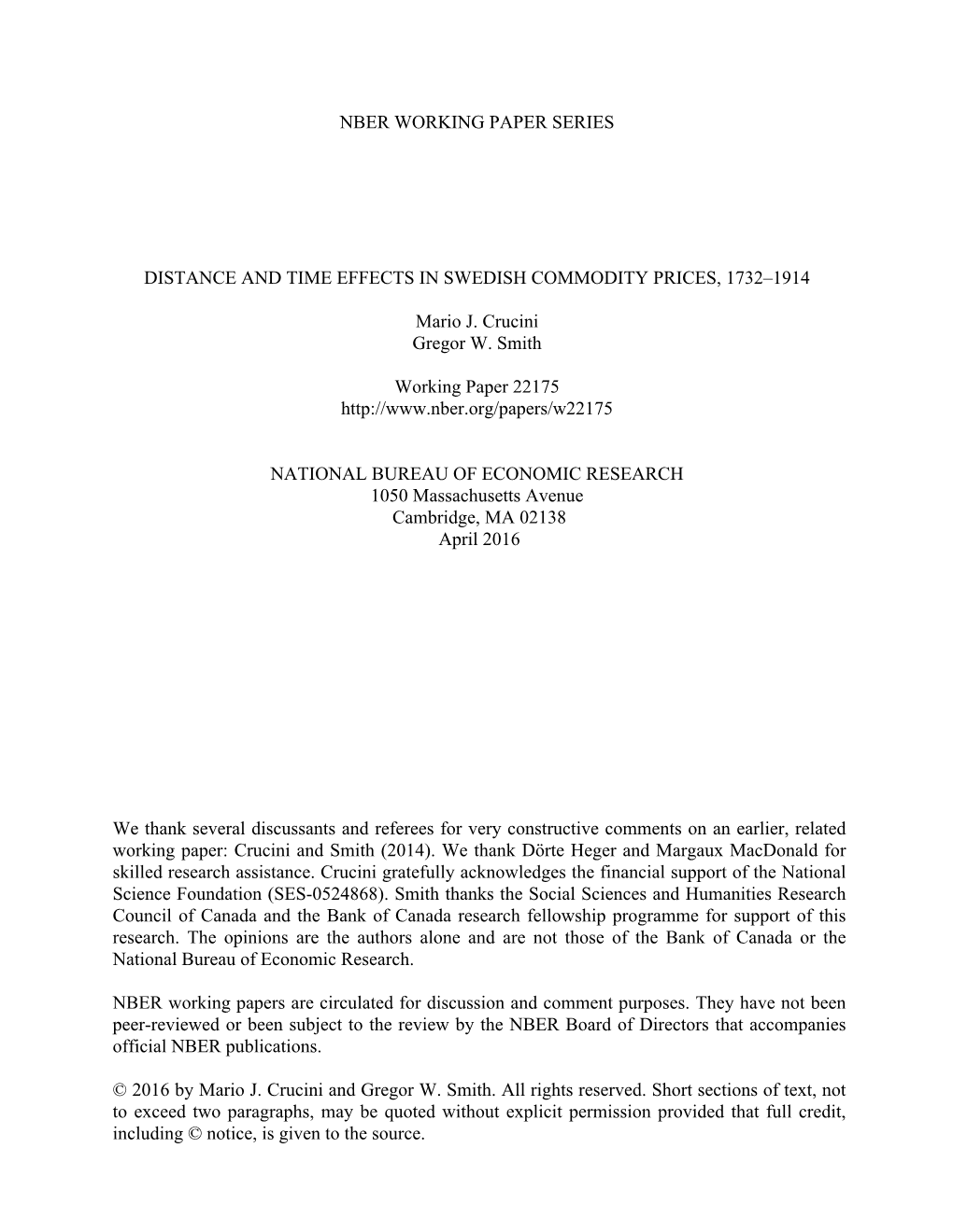 Distance and Time Effects in Swedish Commodity Prices, 1732–1914