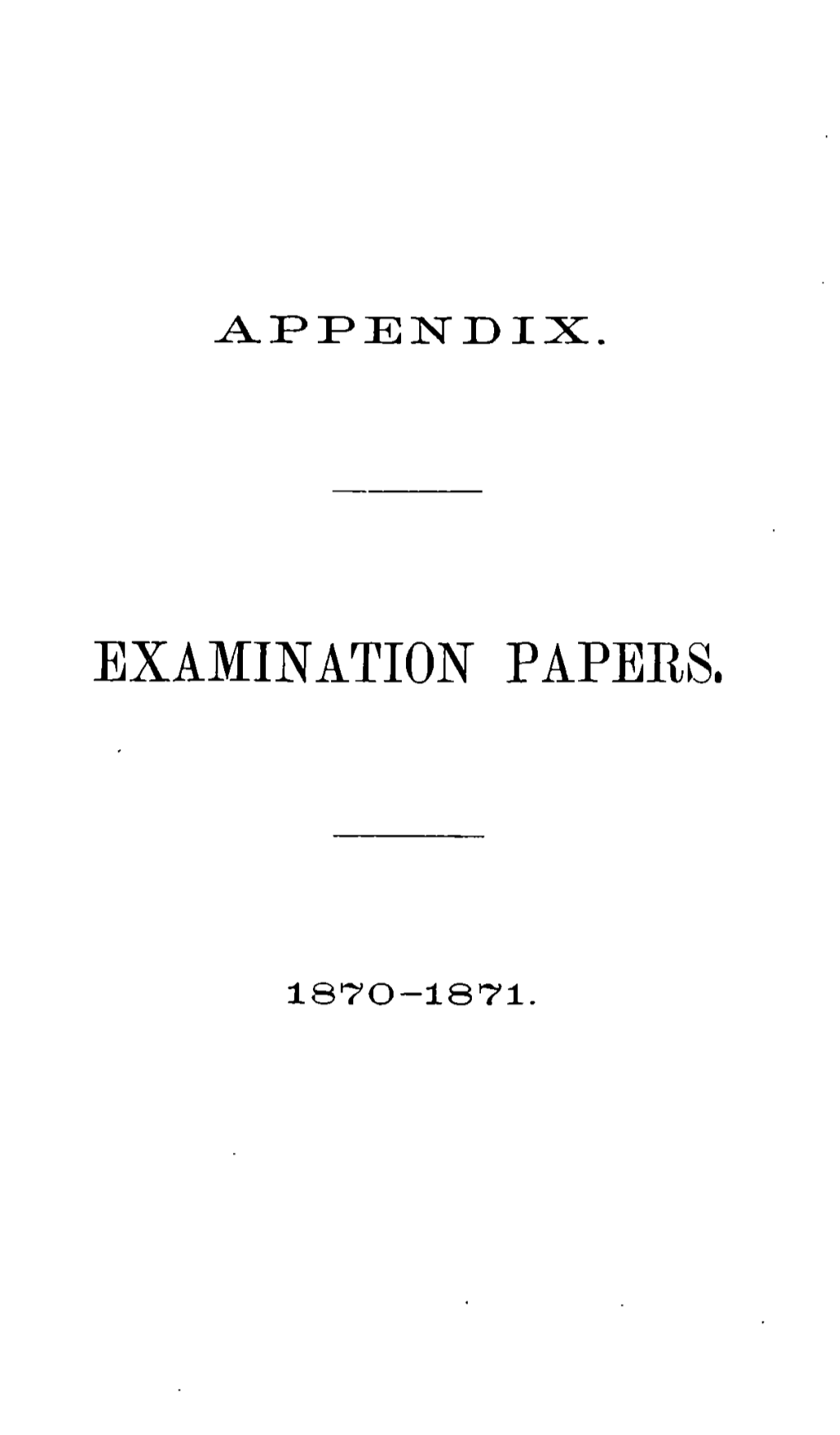Examination Papees