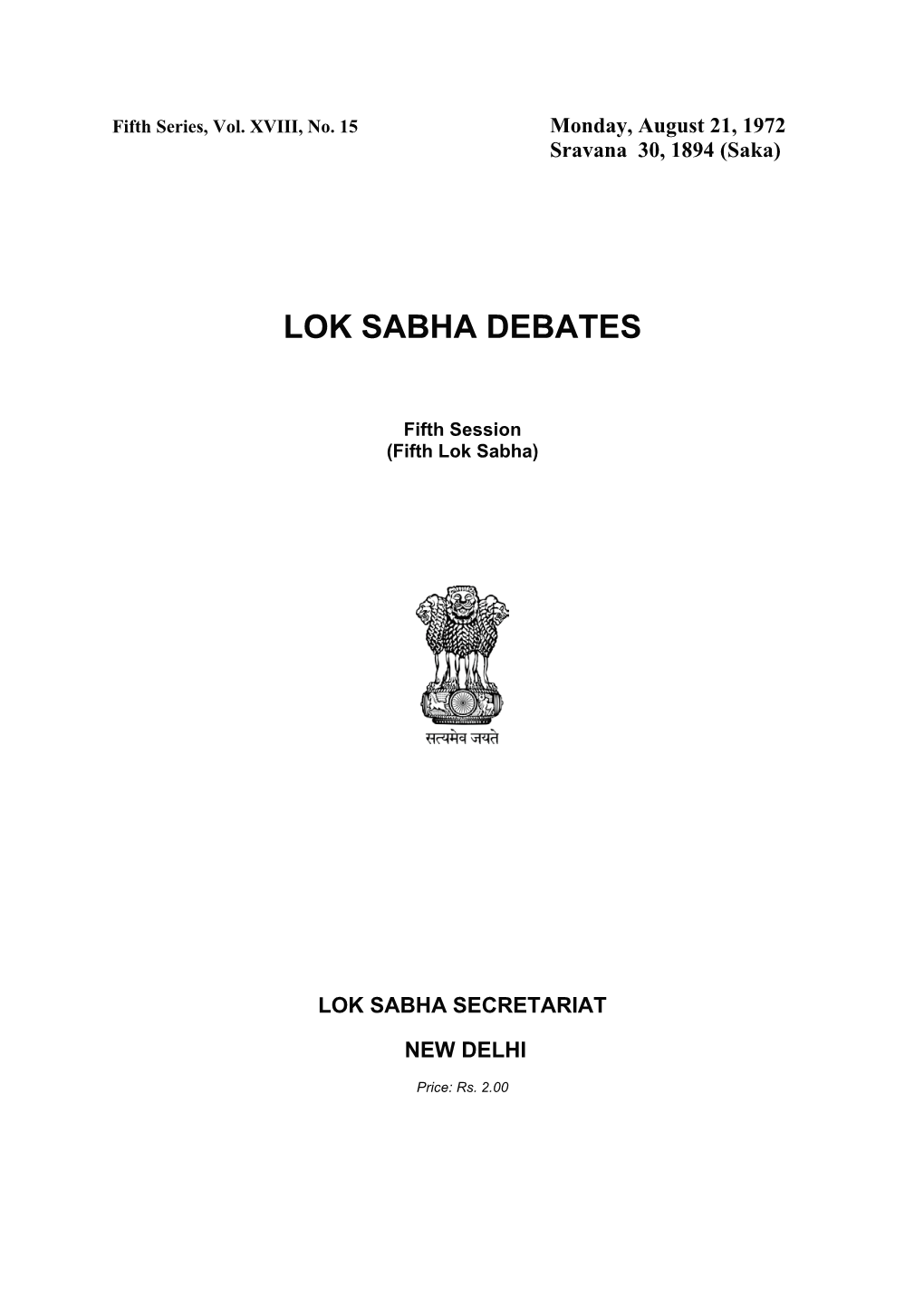 Lok Sabha Debates