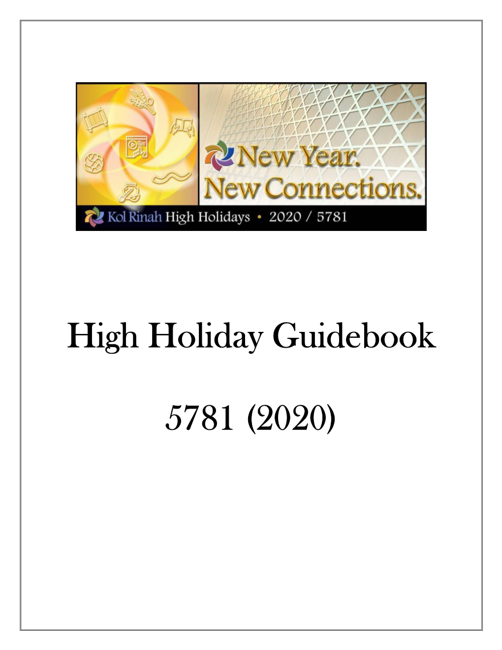 High Holiday Guidebook 5781 (2020)