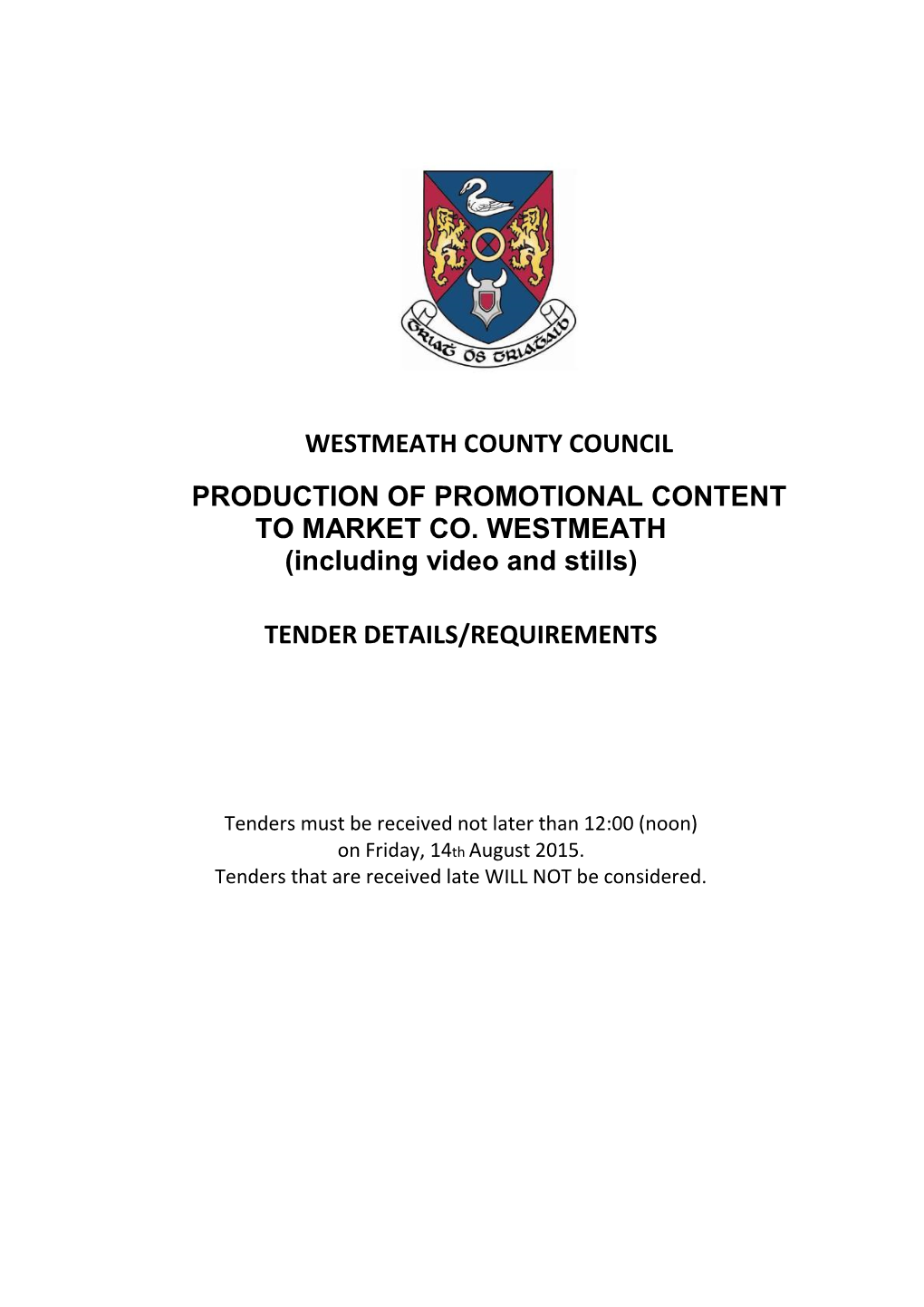 Westmeath County Council Video Tender Call