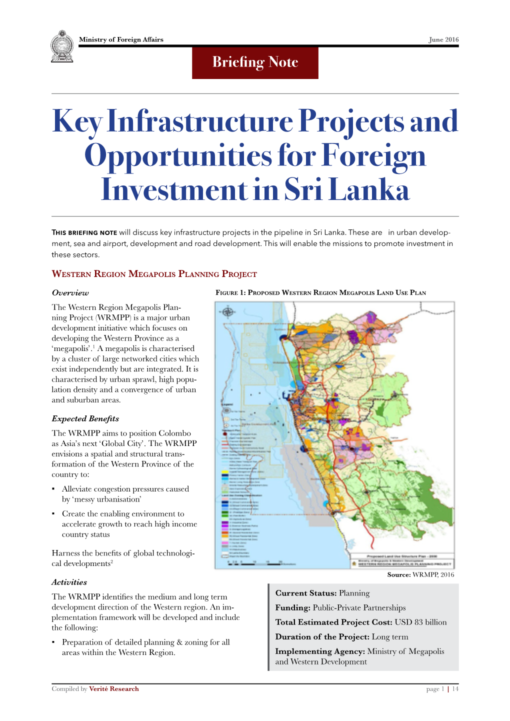 Key Infrastructure Projects and Opportunities for Foreign Investment in Sri Lanka