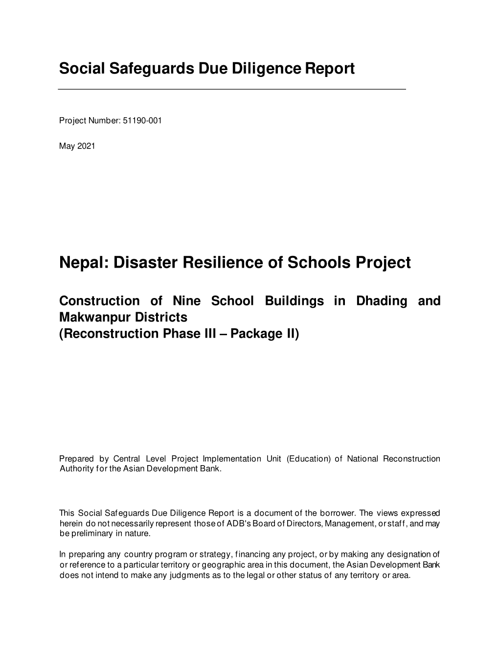 Disaster Resilience of Schools Project