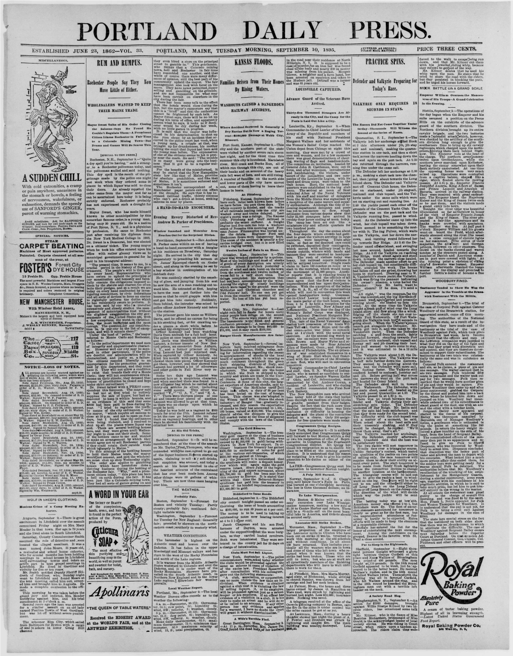 Portland Daily Press: September 10, 1895