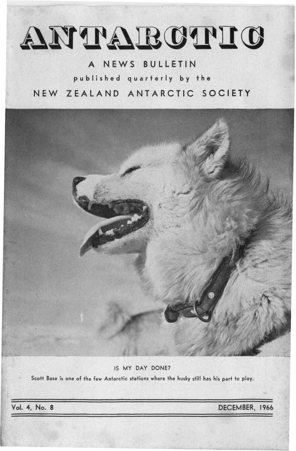 A News Bulletin New Zealand Antarctic Society