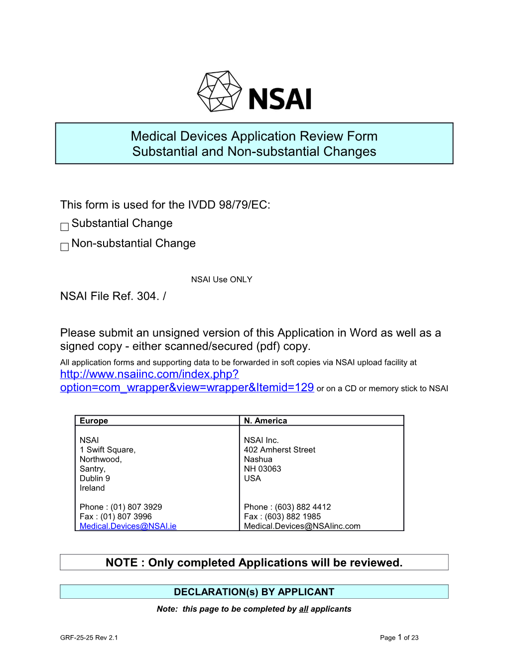 This Form Is Used for the IVDD 98/79/EC