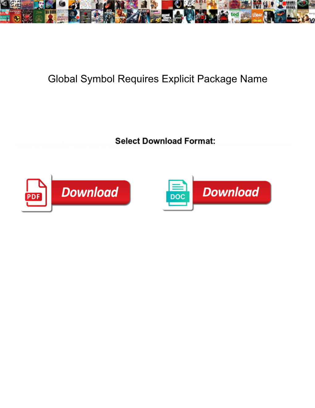 Global Symbol Requires Explicit Package Name