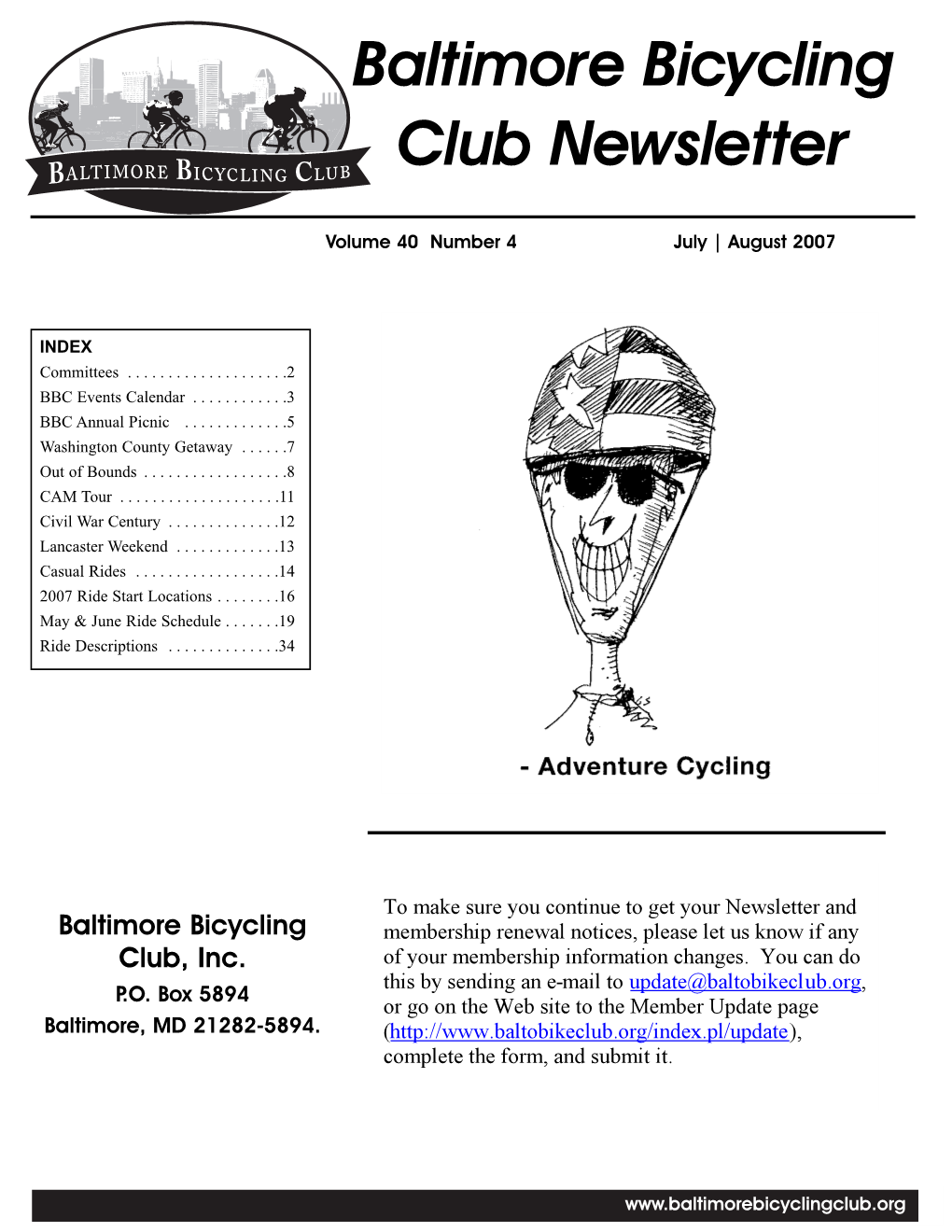 Baltimore Bicycling Club Newsletter
