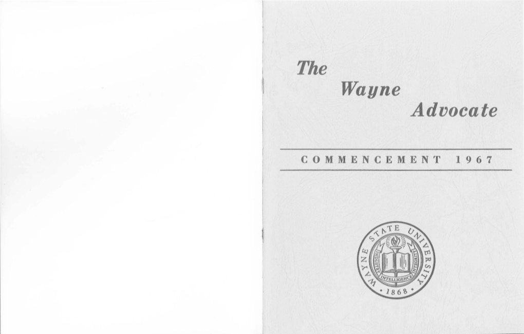 Wayne State University Law School 1967 Yearbook