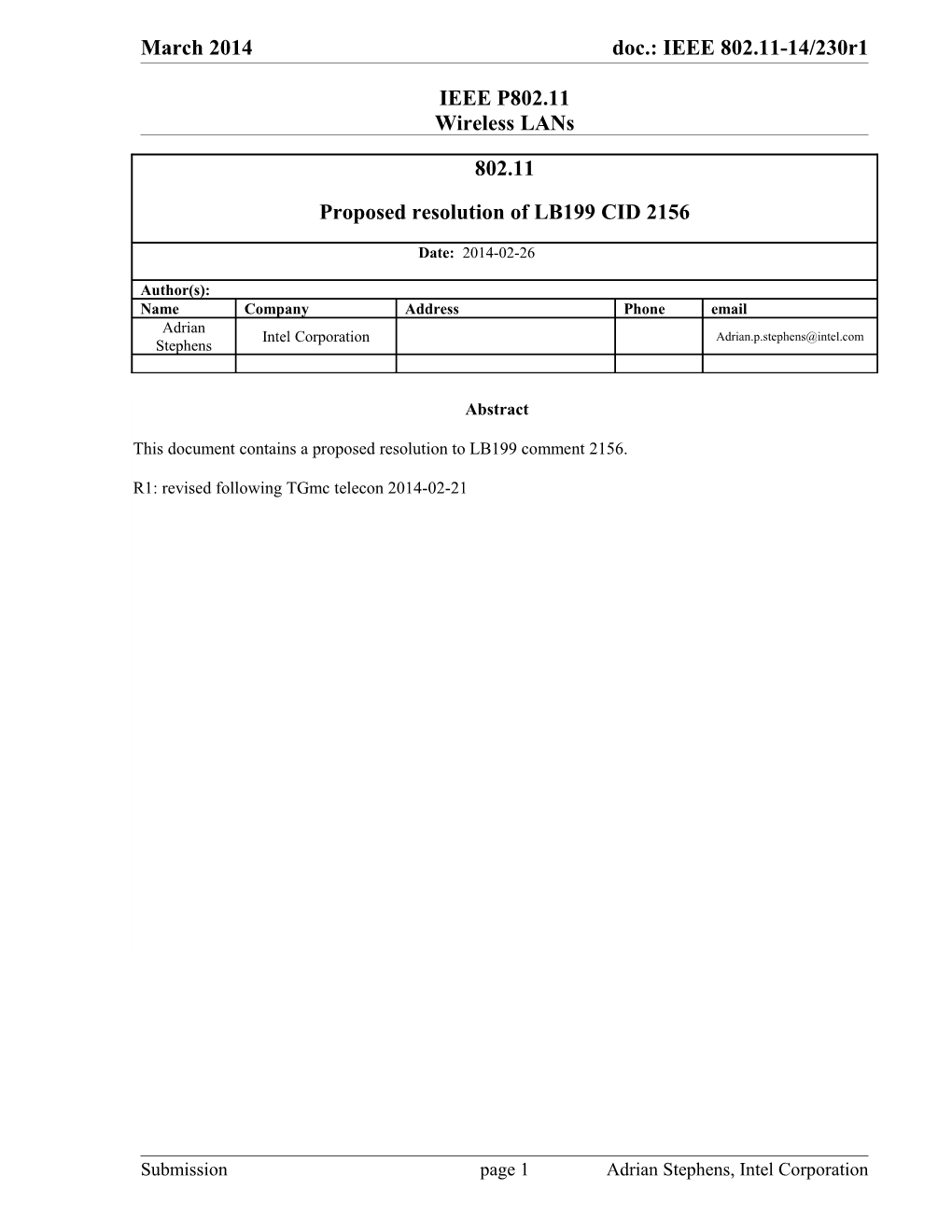 IEEE P802.11 Wireless Lans s10