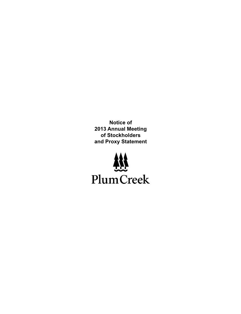 Notice of 2013 Annual Meeting of Stockholders and Proxy Statement