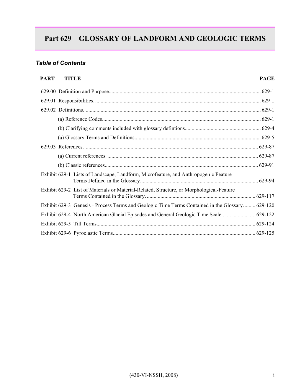 Glossary of Lanform and Geologic Terms Part