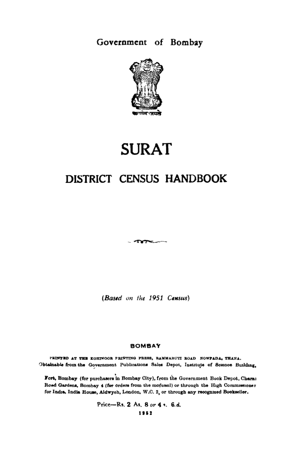 District Census Handbook, Surat
