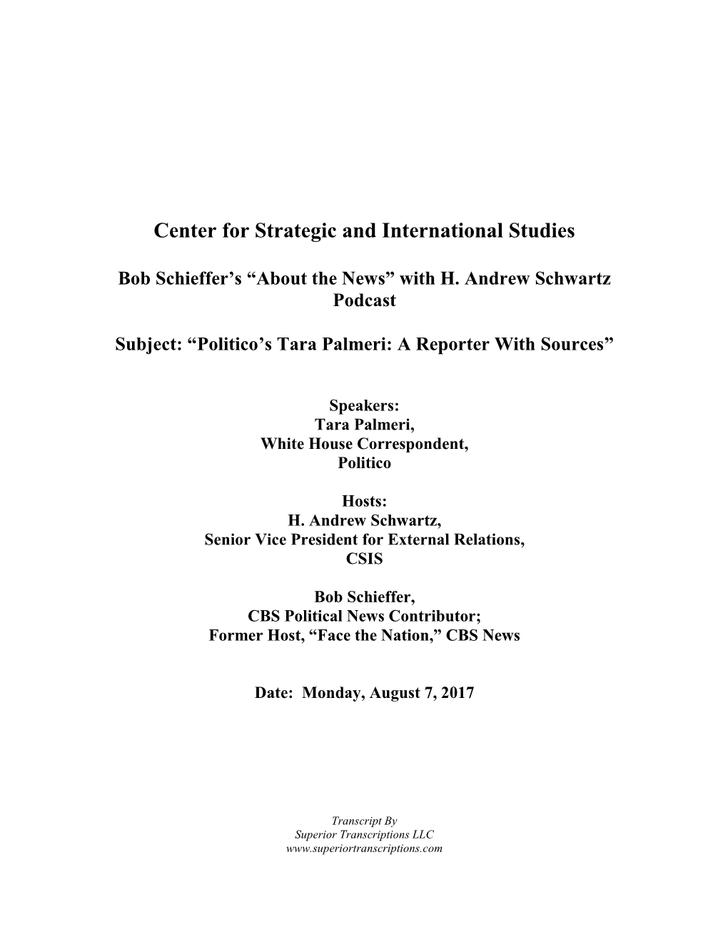 Center for Strategic and International Studies