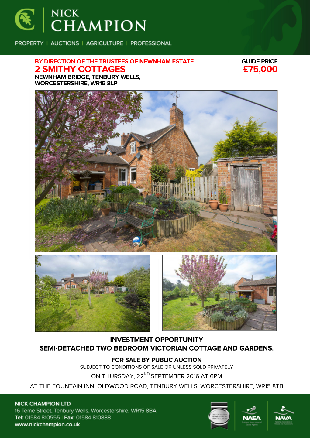 2 Smithy Cottages £75,000 Newnham Bridge, Tenbury Wells, Worcestershire, Wr15 8Lp