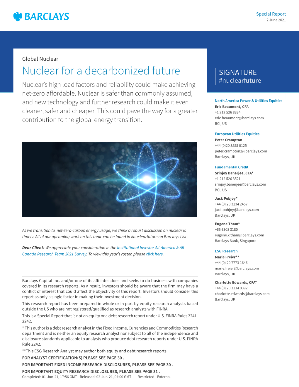 Global Nuclear: Nuclear for a Decarbonized Future