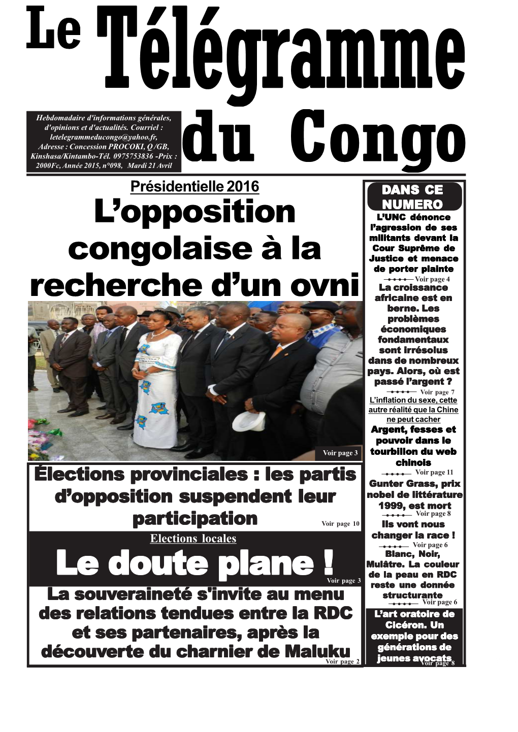 Le Télégramme Du Congo 98.Pdf