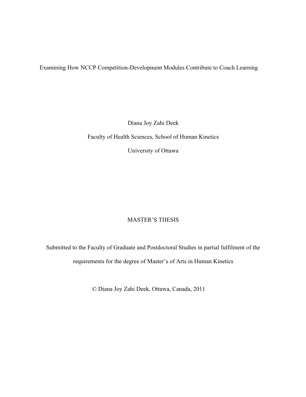 NCCP Competition-Development Modules Contribute to Coach Learning