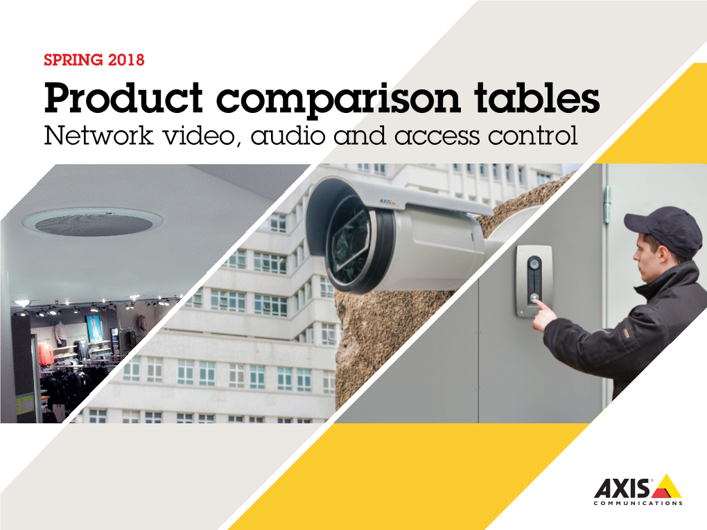 Product Comparison Tables Network Video, Audio and Access Control CONTENTS 4