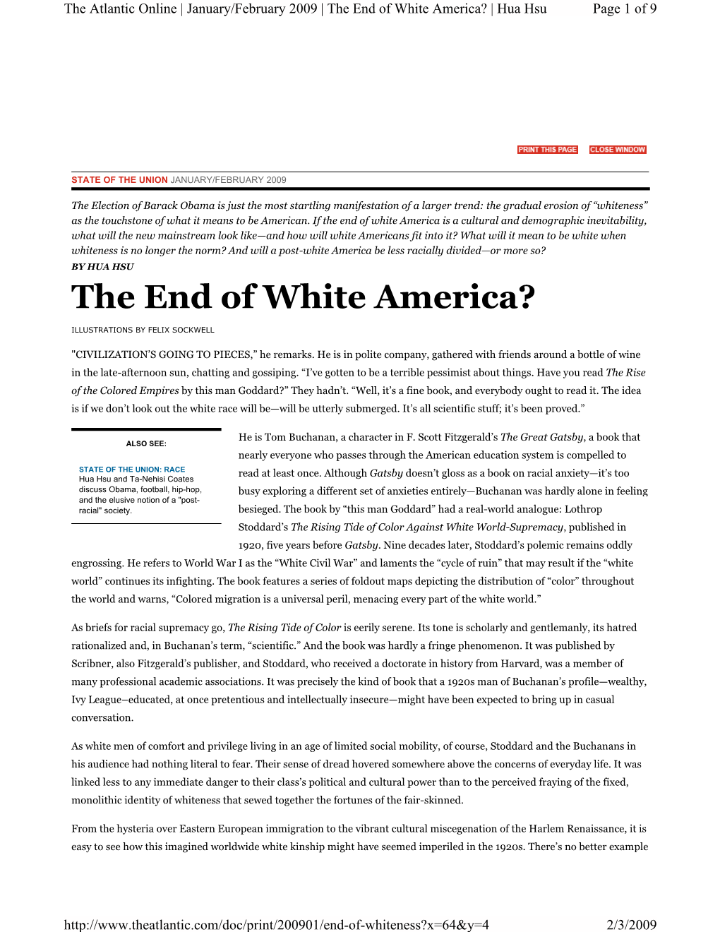 The End of White America? | Hua Hsu Page 1 of 9