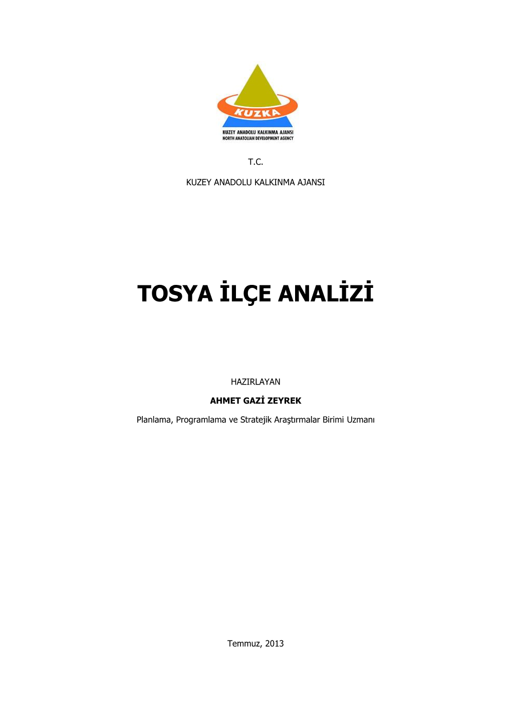 Tosya İlçe Analizi 1.842 KB / .Pdf