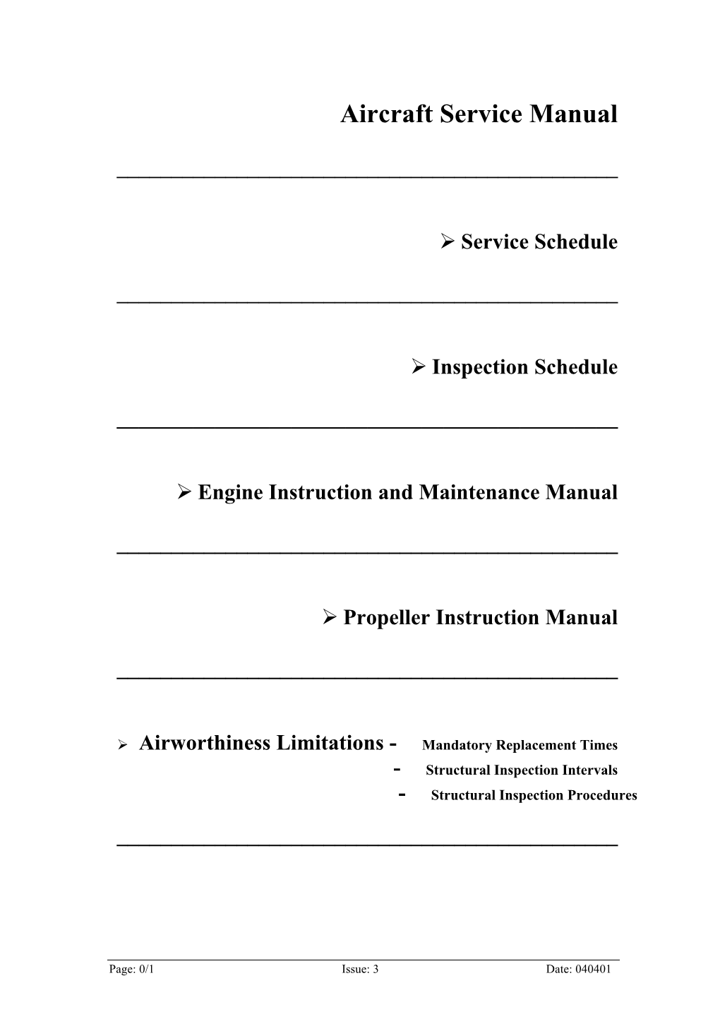 Aircraft Service Manual
