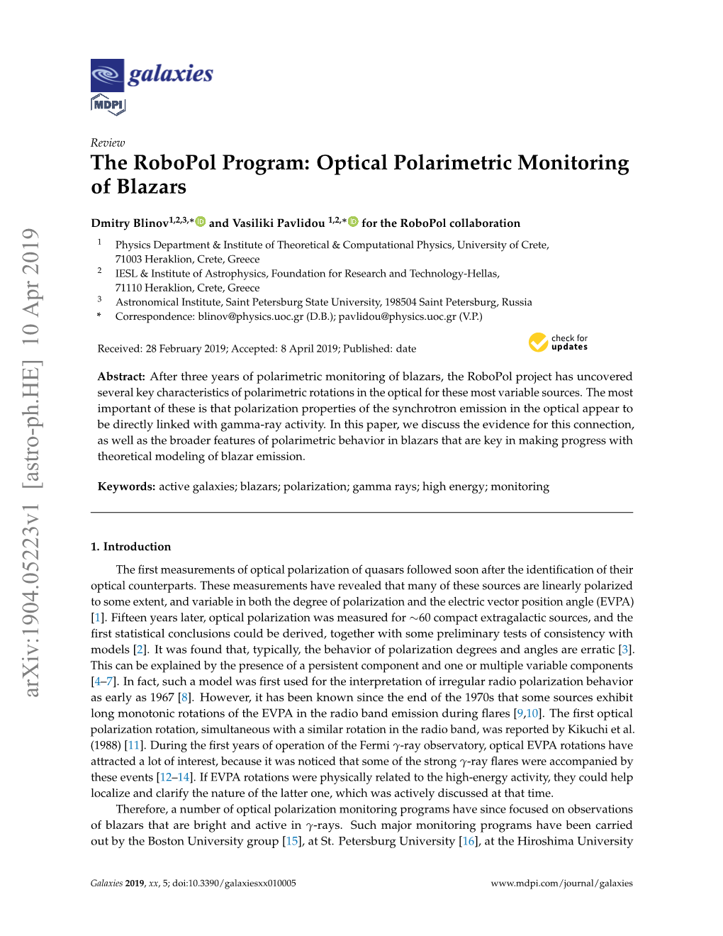 Optical Polarimetric Monitoring of Blazars