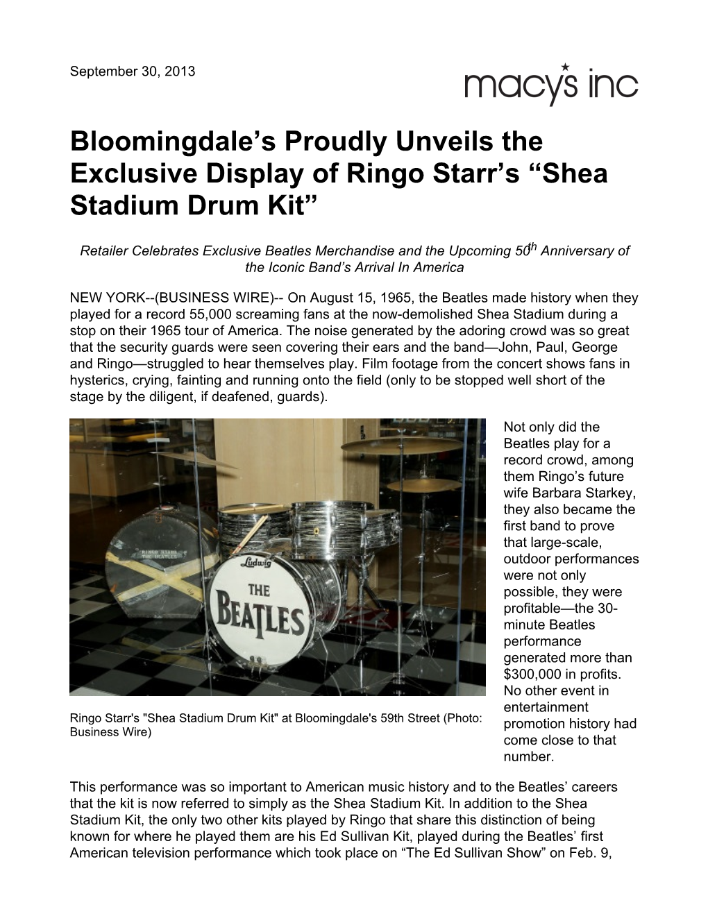 Bloomingdale's Proudly Unveils the Exclusive Display