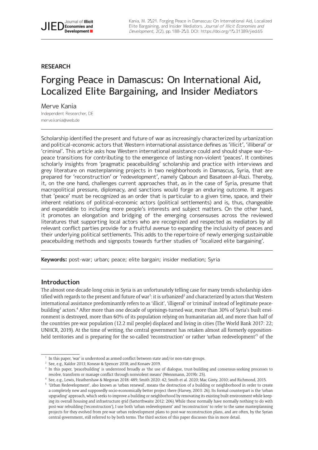 On International Aid, Localized Elite Bargaining, and Insider Mediators