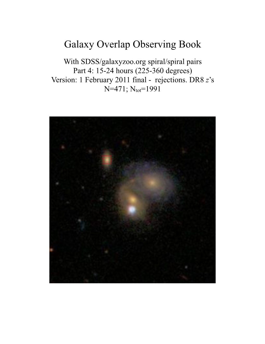 Galaxy Overlap Observing Book