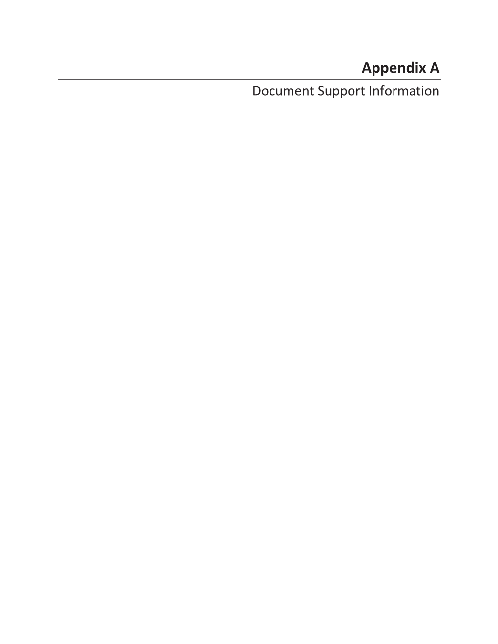 Appendix a Document Support Information