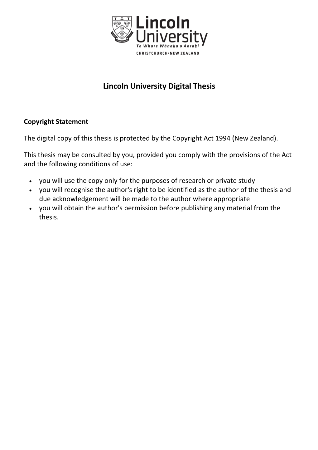 Lincoln University Digital Thesis