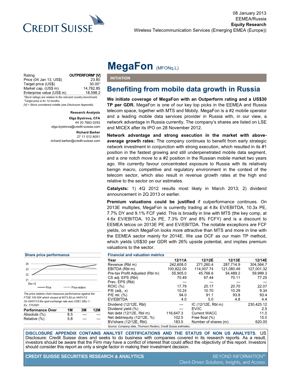 Megafon: Benefiting from Data Growth in Russia