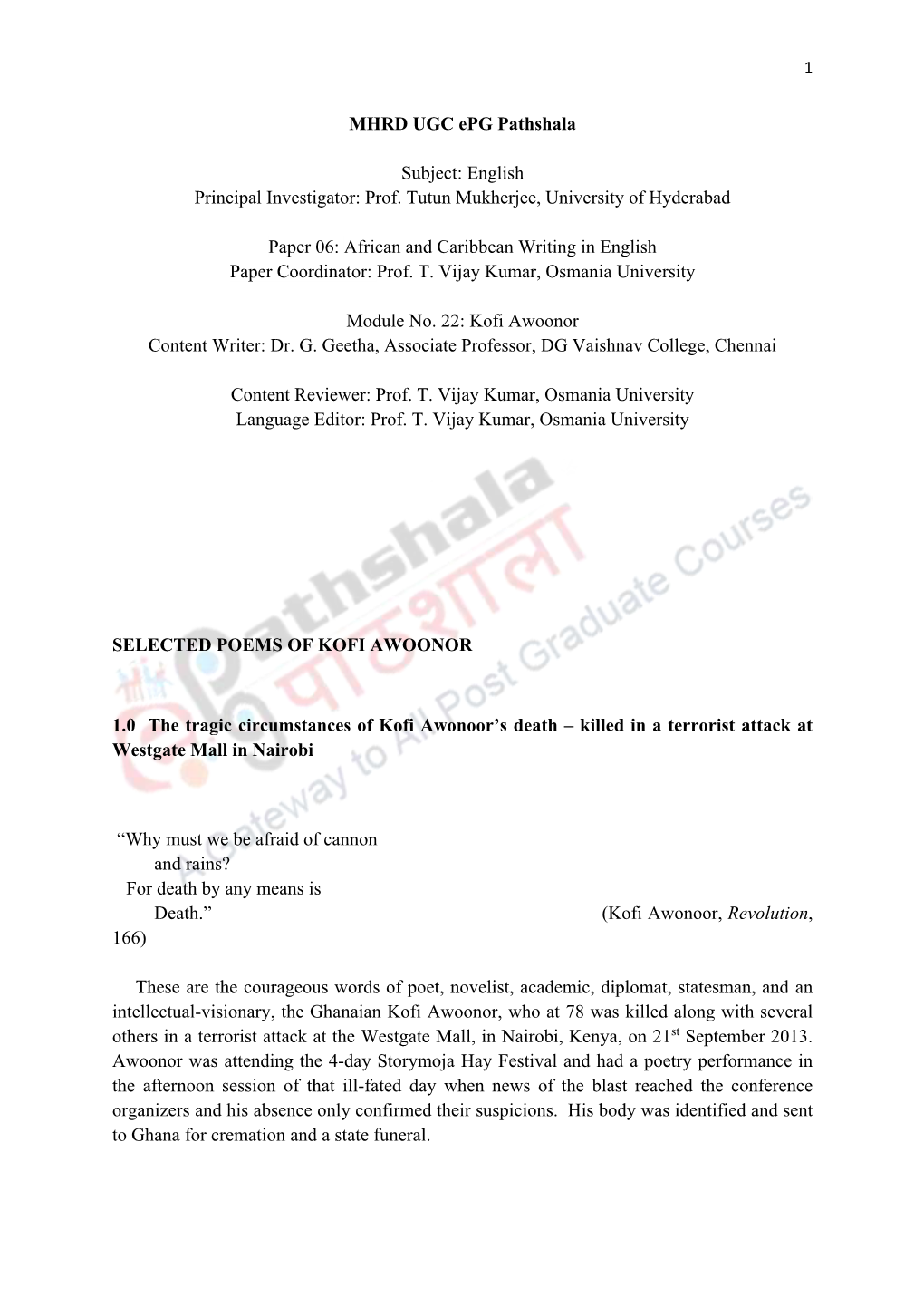 Prof. Tutun Mukherjee, University of Hyderabad Paper 06