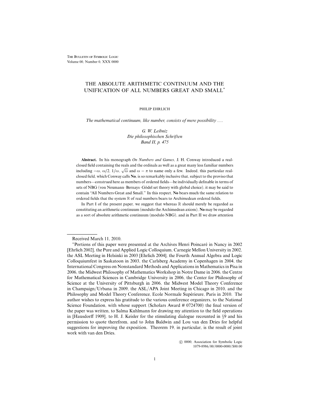 The Absolute Arithmetic Continuum and the Unification of All Numbers Great and Small∗