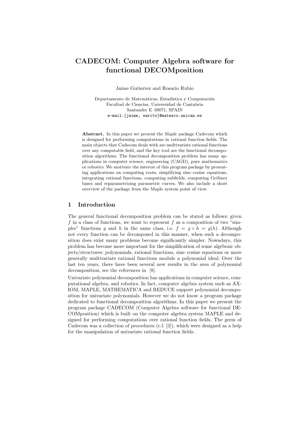 Computer Algebra Software for Functional Decomposition