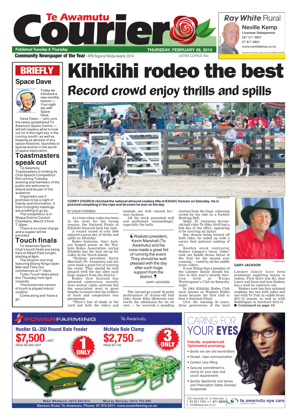 Te Awamutu Courier Thursday, February 26, 2015