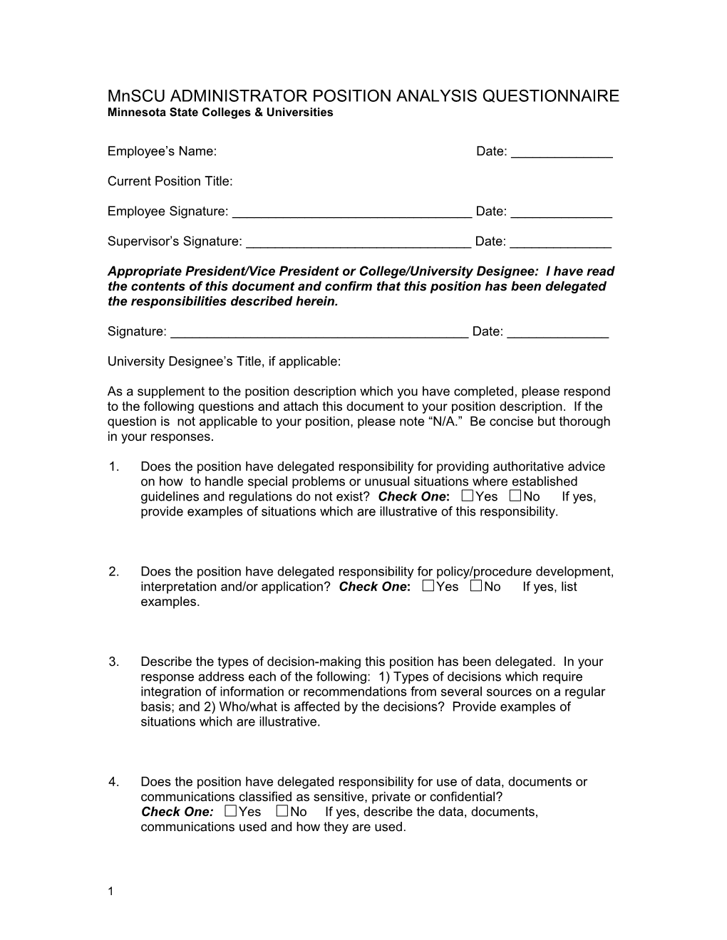 Position Analysis Questionnaire