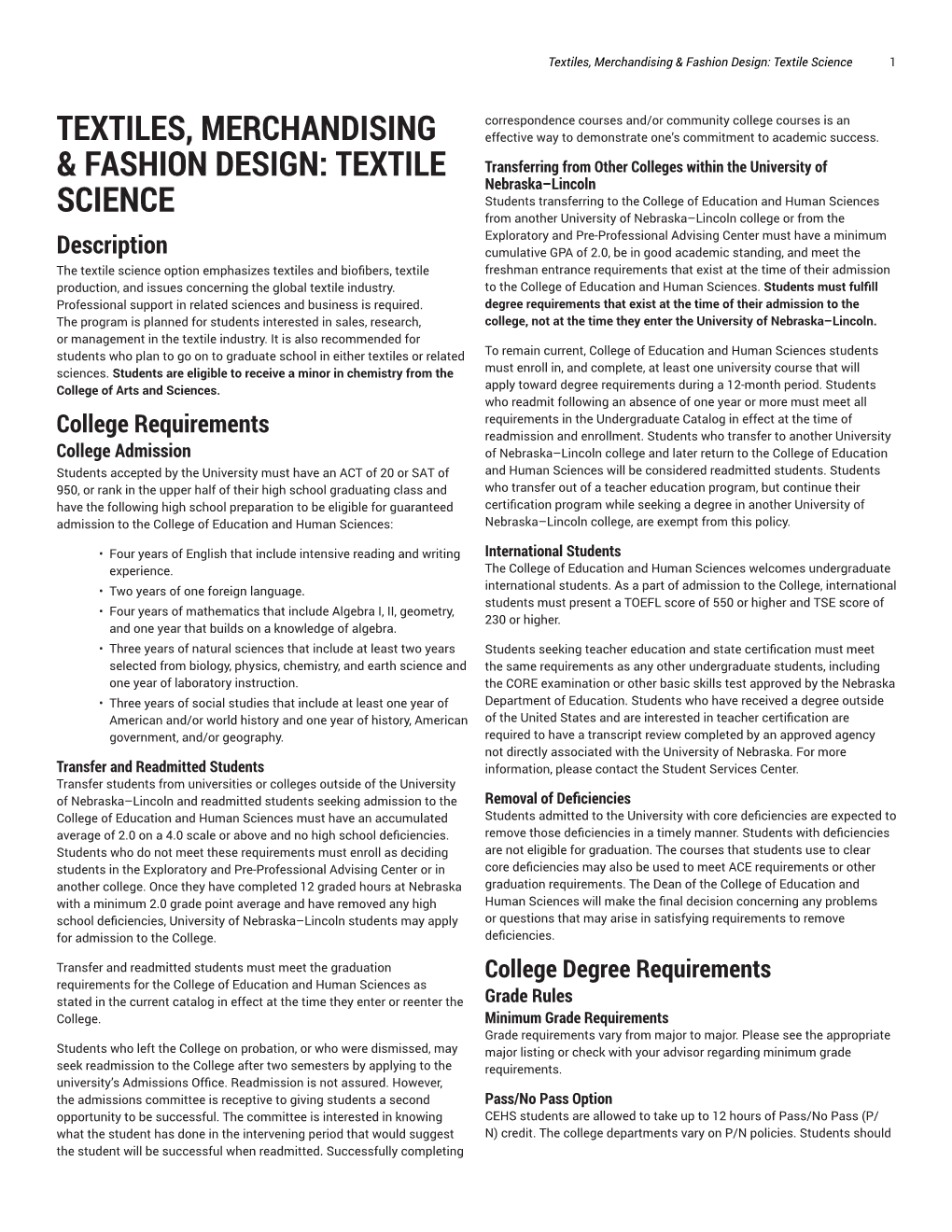 Textiles, Merchandising & Fashion Design: Textile Science