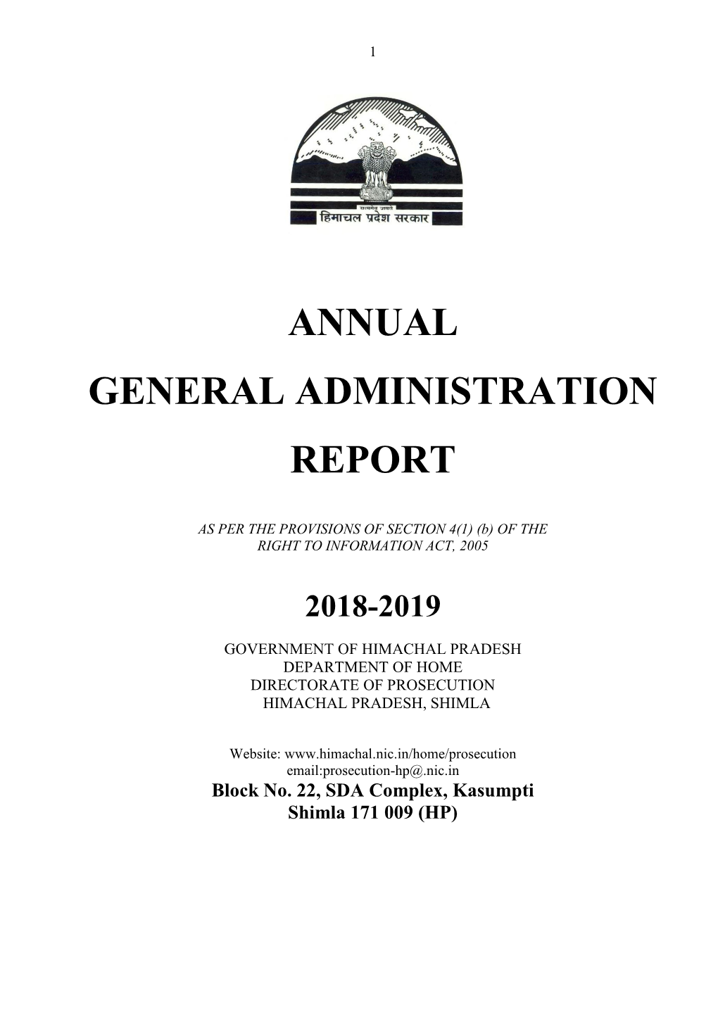 Annual General Administration Report 2018-19 25 4