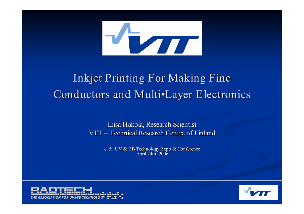 Inkjet Printing for Making Fine Conductors and Multi-Layer