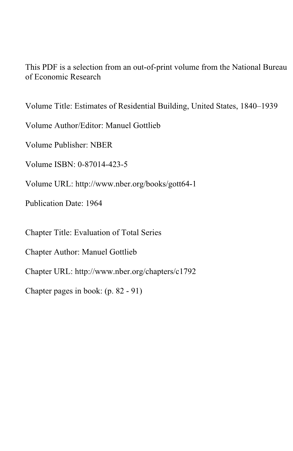 Evaluation of Total Series