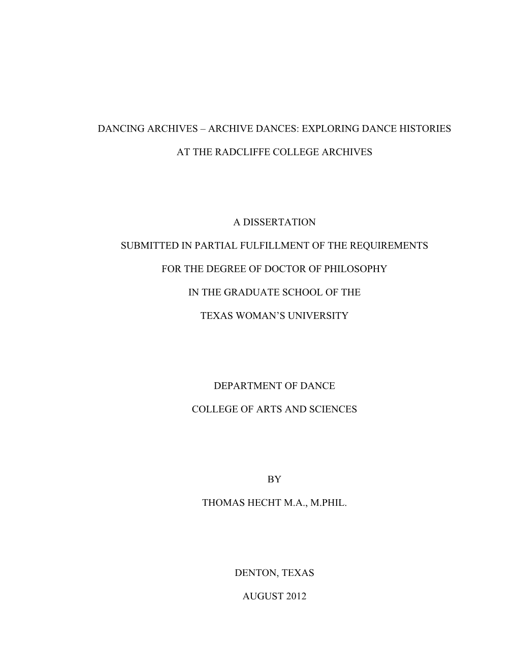 Hecht Dissertation Final Copy June 27, 2012