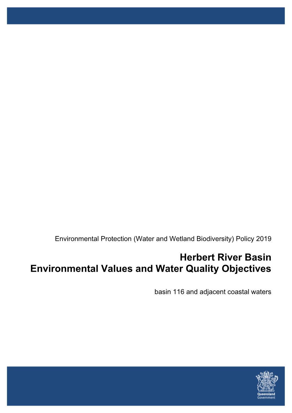 Herbert River Basin Environmental Values and Water Quality Objectives