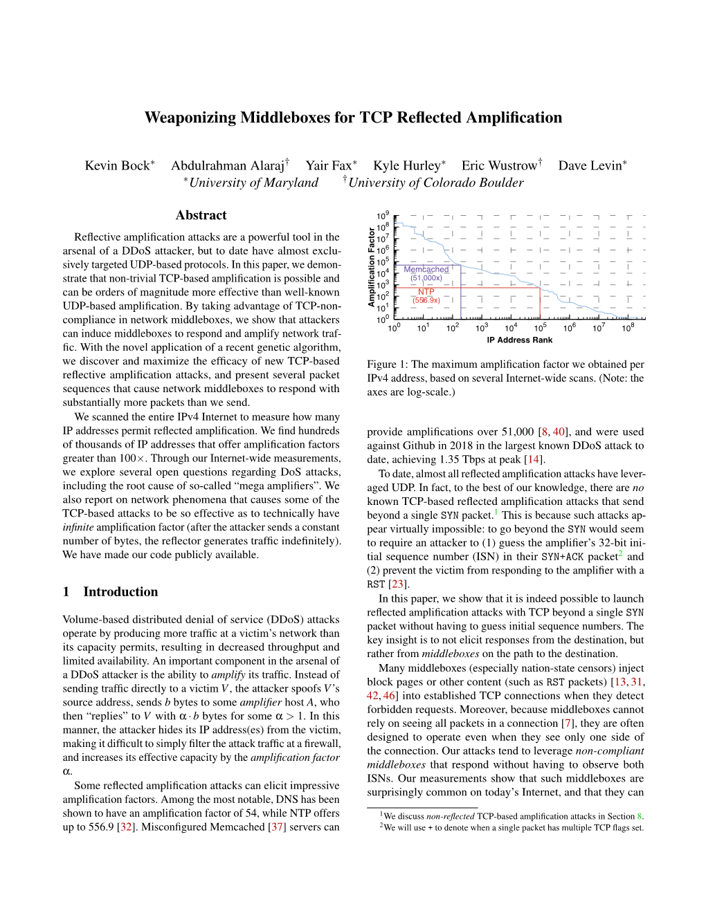 Weaponizing Middleboxes for TCP Reflected Amplification