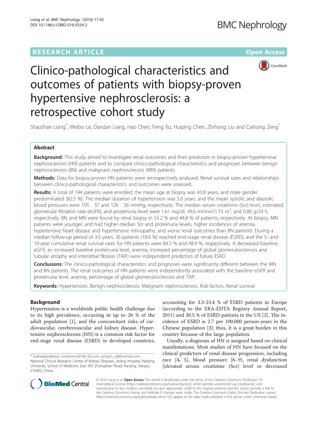 Clinico-Pathological Characteristics and Outcomes Of