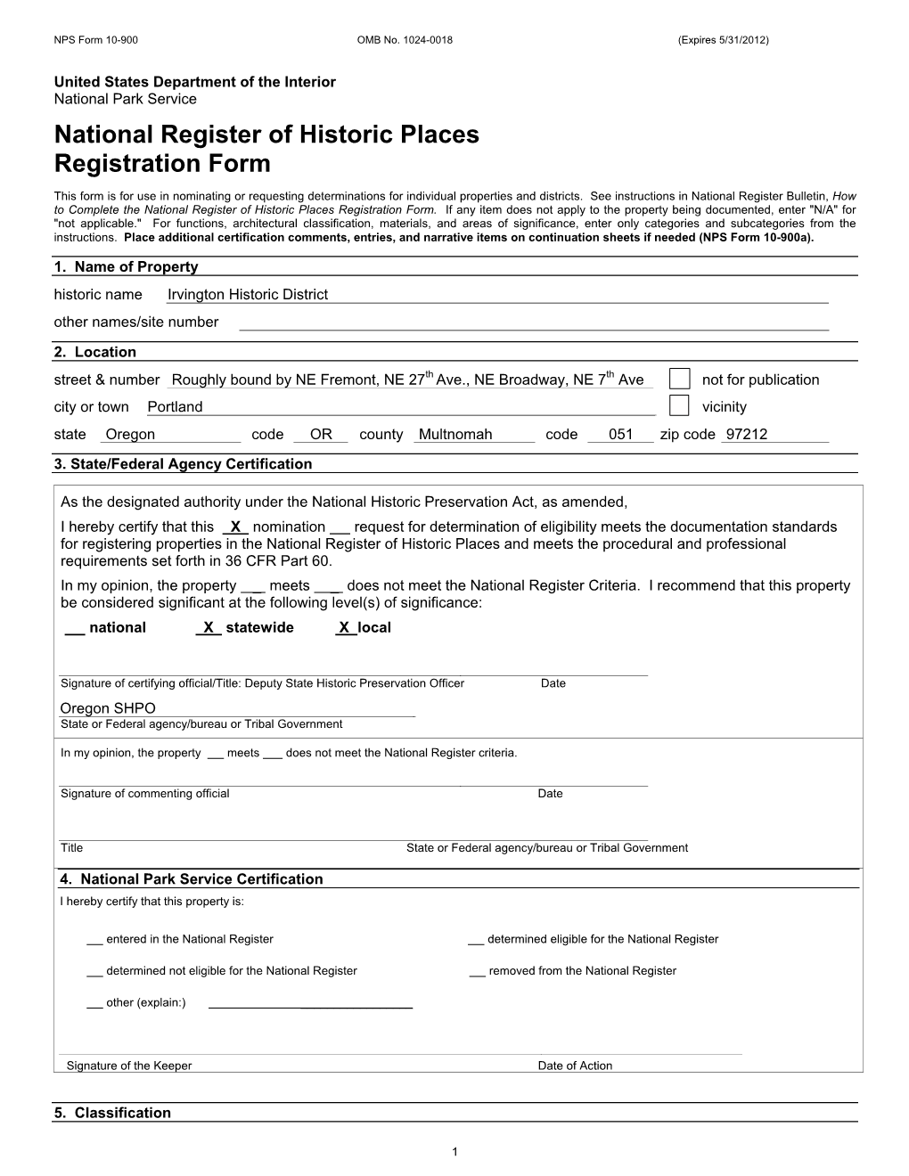 National Register of Historic Places Registration Form